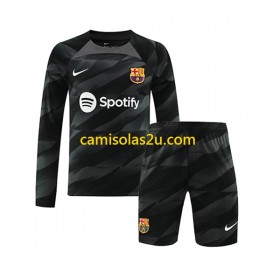 Camisolas de futebol FC Barcelona Guarda Redes Criança Equipamento Alternativa 2023/24 Manga Comprida